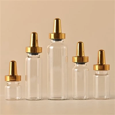 Clear 10ml Vial With Gold Tip Aluminum Cap